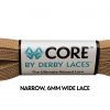 Coffee Latte Brown 134 inch (340 cm) CORE Shoelace by Derby Laces (NARROW 6MM WIDE LACE)