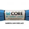 Pool Blue - 134 inch (340 cm) CORE Shoelace by Derby Laces (NARROW 6MM WIDE LACE)