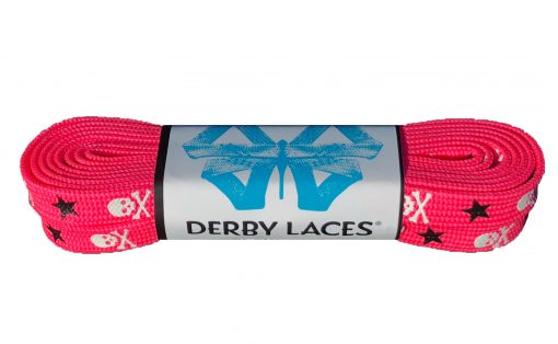 Derby Laces Hot Pink 72 Inch Waxed Skate Lace for Roller Derby Hockey and Ice 